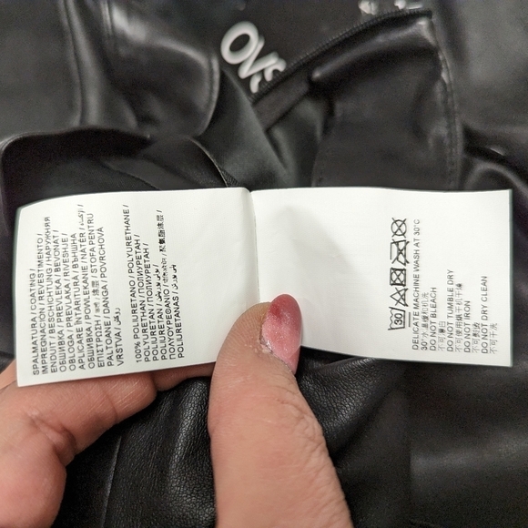 Ovs High Waist Black Faux Leather Ankle Pants with Front Seam 4 - Picture 8 of 12